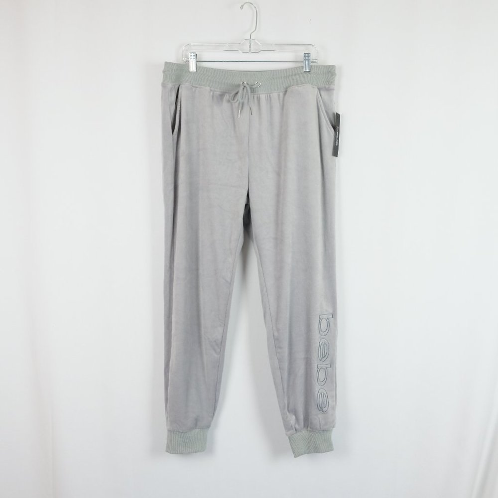 Bebe Heather Grey Sport Plush Jogger